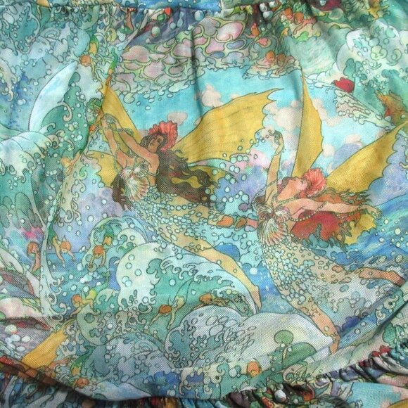 NWT BlackMilk Mermagic Mermaid Fairy Wrap Midaxi Mesh Tiered Midi Dress XS - Picture 6 of 10